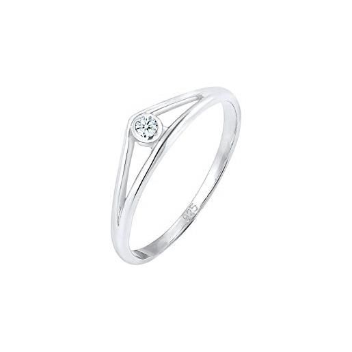 DIAMORE elli diamonds anello donne anello di fidanzamento geo con diamante (0,03 ct. ) in argento sterling 925