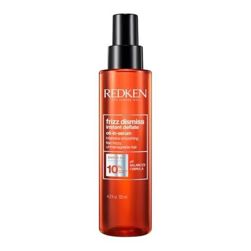 Redken trattamento professionale instant-deflate oil in serum frizz dismiss, azione disciplinante per capelli crespi e ribelli, 125 ml
