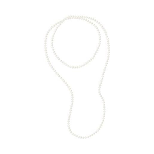 PEARLS & COLORS NATURAL FINE PEARLS pearls & colors - collana lunga con perle coltivate d'acqua dolce semi-barocche, colore: bianco naturale, qualità aaa+ - lunghezza 60 cm, gioiello da donna