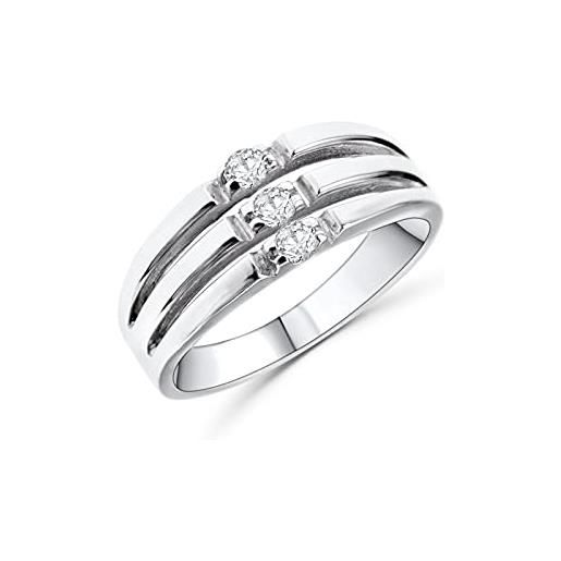 Anellissimo anello trilogy verticale donna anniversario argento 925 con zirconi - 10
