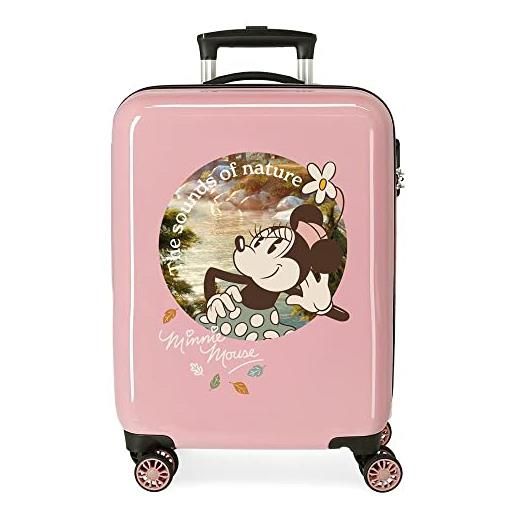 Minnie disney Minnie the sound of nature valigia da cabina rosa 38x55x20 cm abs rigido chiusura a combinazione laterale 34l 2 kg 4 doppie ruote bagaglio a mano
