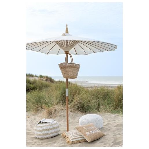 J-Line by Jolipa borsa da spiaggia conchiglia iuta banda cerchio di mare naturale, beige, contemporaneo