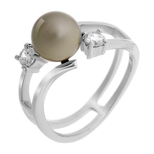 Orphelia donna 925 argento rotonda finta perla grigio perla zirconia cubica