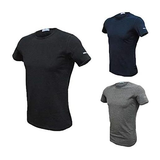 Enrico Coveri 3 t-shirt uomo mezza manica girocollo cotone bielatico enrico coveri art et1000 (7/xxl, nero/blu/grigio)