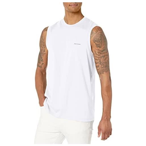 ARMANI EXCHANGE tank, relaxed, print logo t-shirt, bianco (white), l uomo
