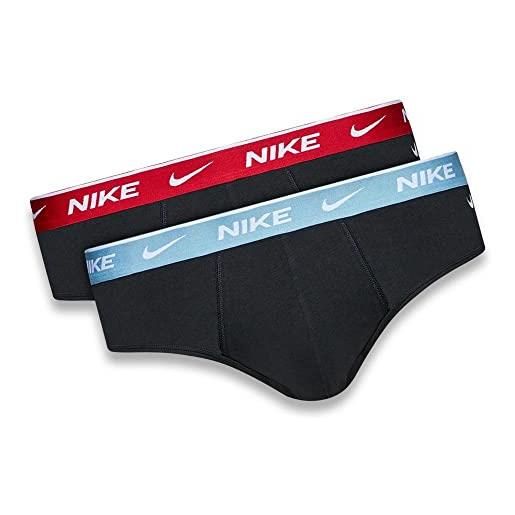 Nike everyday cotton stretch 2 pack brief 0000ke1084 (nero/multicolor-2nd, l)