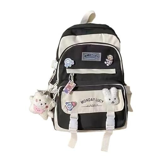 Abcsweet stylish nylon backpack school backpacks laptop backpacks school bag for middle school girls and elementary students fashionable student backpack