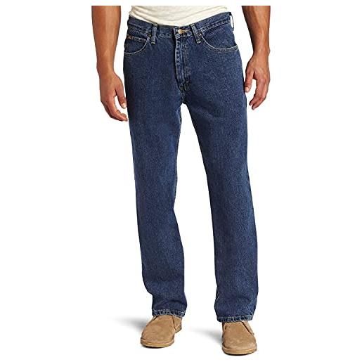 Lee relaxed fit straight leg jean jeans uomo, blu (pietra media), 54it(40w/36l)