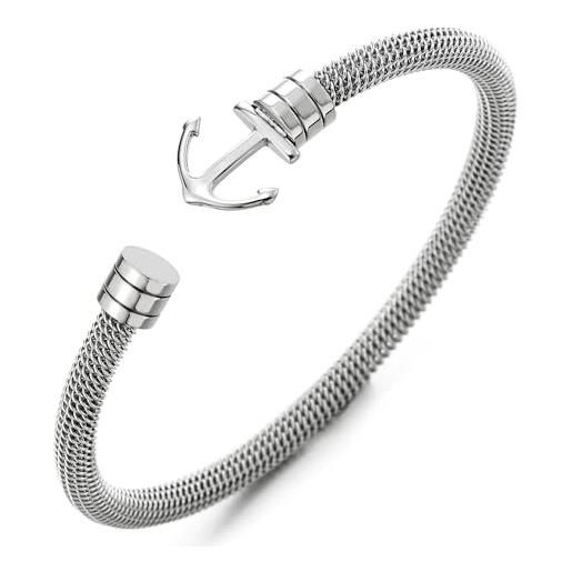 Ampia Argento Del Fiore Di Colore Del Polsino Dei Braccialetti E Bracciali In Acciaio Inox Gioelleria Raffinata E Alla Moda Delle Ragazze Delle Donne - Foto 12