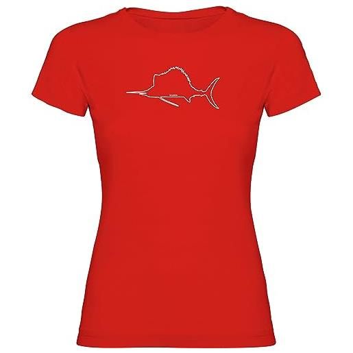 Kruskis 11502145sk032 maglietta da pesca, donna, rosso, s