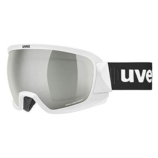 Uvex contest cv, occhiali da sci unisex, con miglioramento del contrasto, vista senza distorsioni, black matt/gold-green, one size