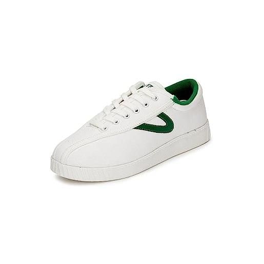 TRETORN, nyliteplus-scarpe da ginnastica da donna, in tela, con lacci, stile classico vintage, bianco e verde, 41 eu