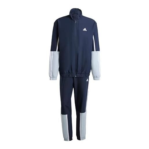 adidas sportswear colorblock 3-stripes track suit tuta, grey five, s men's