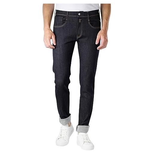Replay jeans da uomo anbass slim-fit hyperflex forever dark con elasticizzato, blu (dark blue 007), 38w / 36l