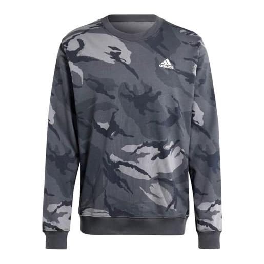 adidas seasonal essentials camouflage sweatshirt maglia di tuta, dgh solid grey, l men's