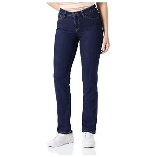 Lee marion straight, jeans donna, solid blue, 34w / 31l