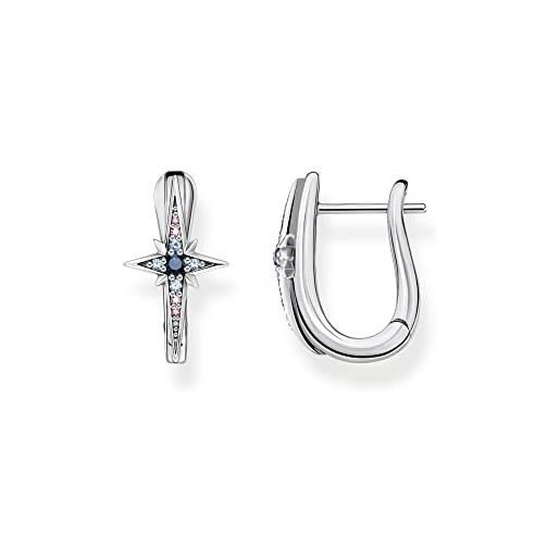 Thomas Sabo - orecchini a cerchio argento sterling zirconia_cubica donna, argento, 1,8cm - cr678-945-7