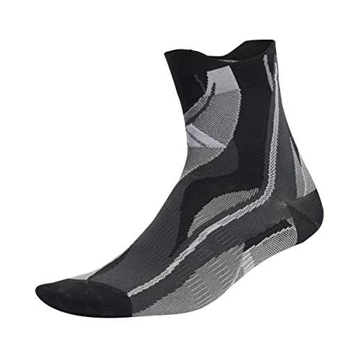 adidas, performance designed for sport graphic socks, calzini, black/black/grey two, s, unisex-adult