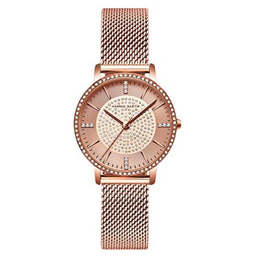RORIOS orologio da donna diamond watch orologio da polso donna elegante orologi in maglia acciaio inossidabile vestito donna orologio