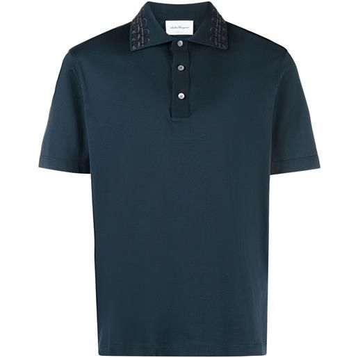 Ferragamo cotton short-sleeve polo shirt - blu