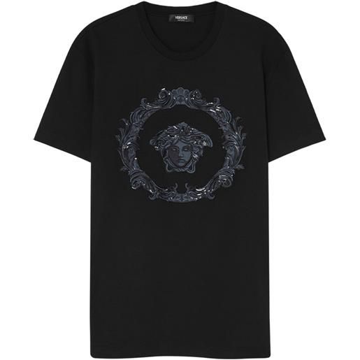 Versace t-shirt medusa cartouche - nero