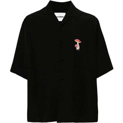 Jil Sander camicia con ricamo - nero