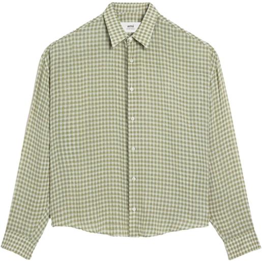 AMI Paris camicia ami de coeur con ricamo - verde