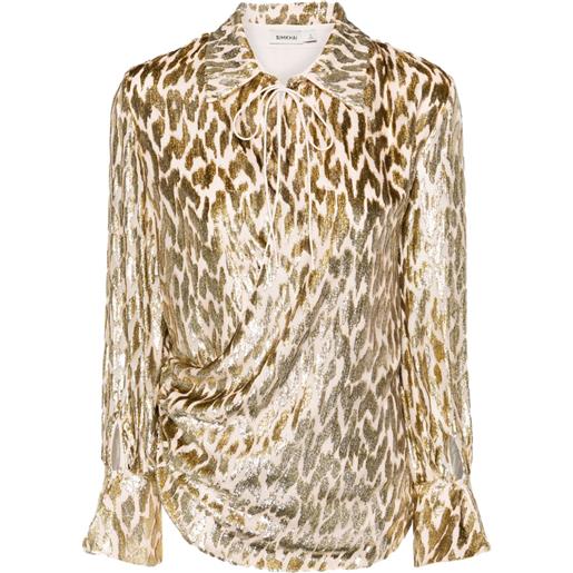 Simkhai blusa luella leopardata - oro