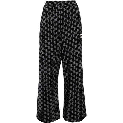 Karl Lagerfeld pantaloni sportivi con logo jacquard - nero