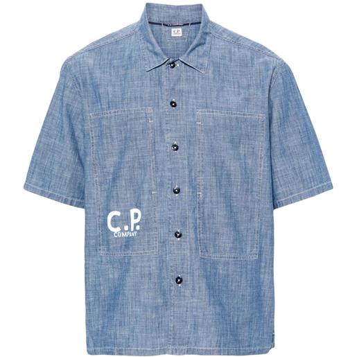 C.P. Company camicia denim con stampa - blu