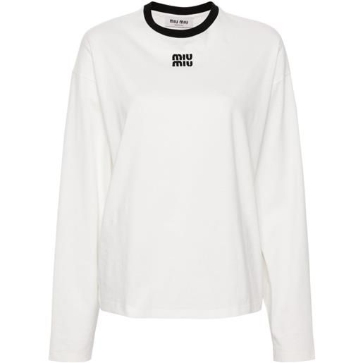 Miu Miu t-shirt con logo - bianco