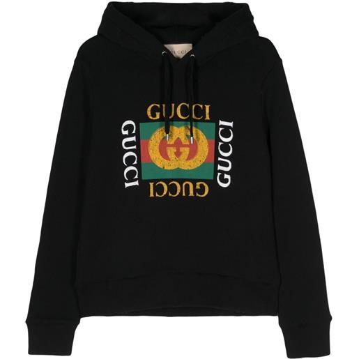 Gucci felpa con cappuccio gg - nero