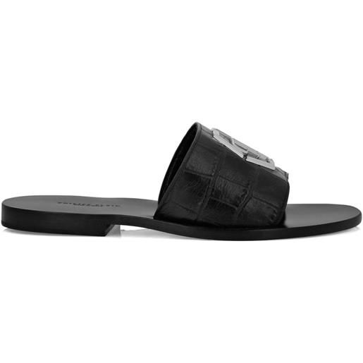 Philipp Plein sandali con placca logo - nero