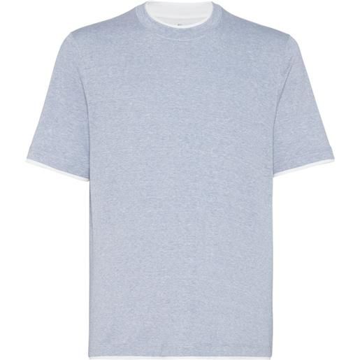 Brunello Cucinelli t-shirt a strati - blu