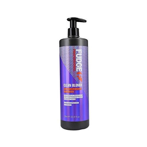 Fudge - shampoo tonificante viola clean blonde, professionale, per capelli biondi