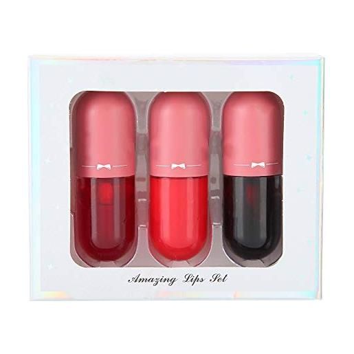 Shanrya rossetto liquido confortevole mini forma carina liscio facile da trasportare non appiccicoso tre colori glassa per le labbra feste per adulti