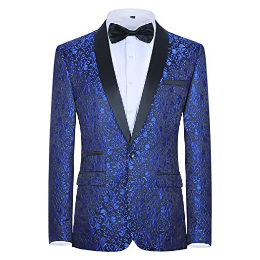 Allthemen blazer casual di lusso da uomo slim fit paisley floral jacquard suit giacche cappotti eleganti giacche chic oro l