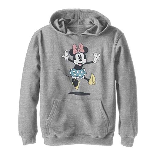 Disney characters minnie jump boy's felpa con cappuccio in pile, athletic heather, small, athletic heather, s