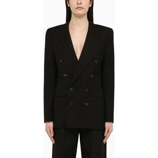Saint Laurent giacca doppiopetto nera in lana