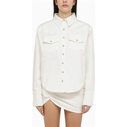 THE MANNEI giacca camicia erskine bianca in denim