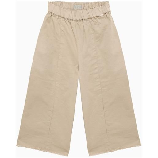 Il Gufo pantalone ampio color avena in cotone