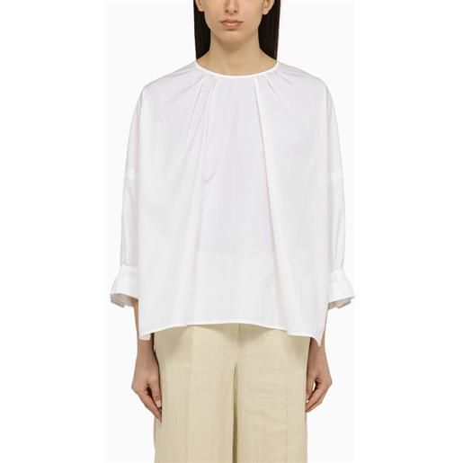 'S Max Mara camicia asimmetrica bianca in cotone