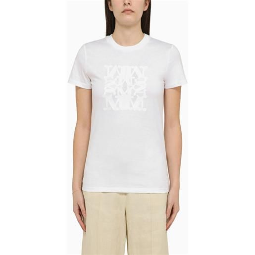 Max Mara t-shirt bianca in cotone con logo