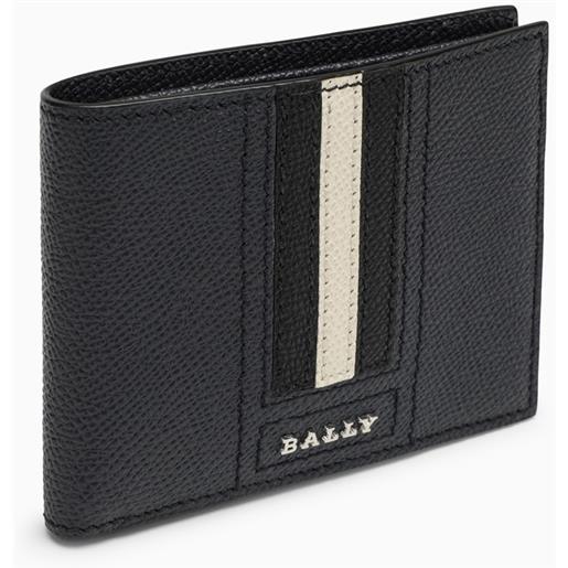 Bally portafoglio bi-fold nero in pelle