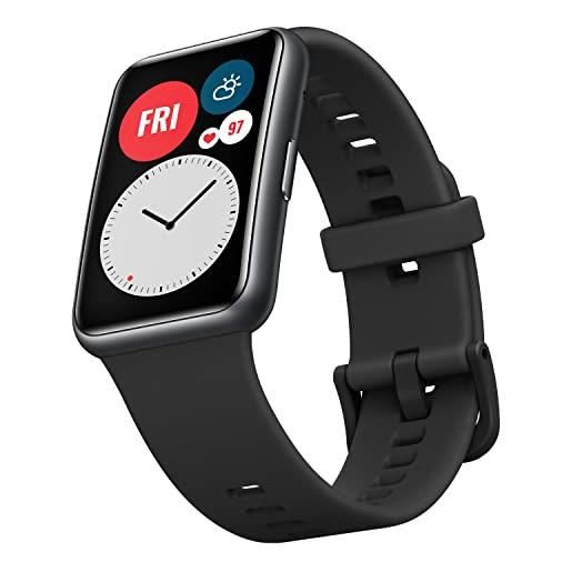 HUAWEI watch fit smartwatch, display amoled da 1.64, animazioni quick-workout, durata della batteria 10 giorni, 96 modalità di allenamento, gps integrato, 5atm, monitoraggio del sonno, black