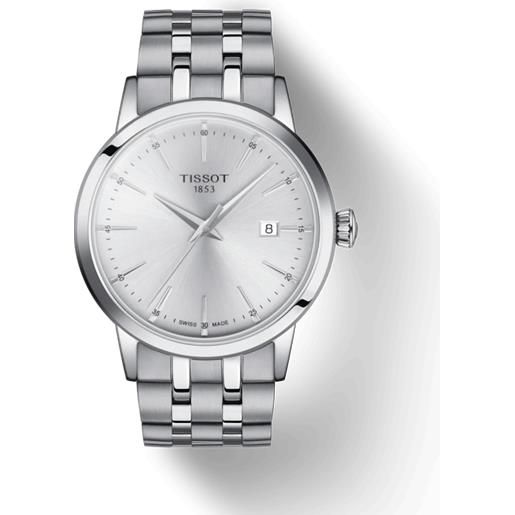 Tissot orologio Tissot classic dream con quadrante argento e bracciale in acciaio