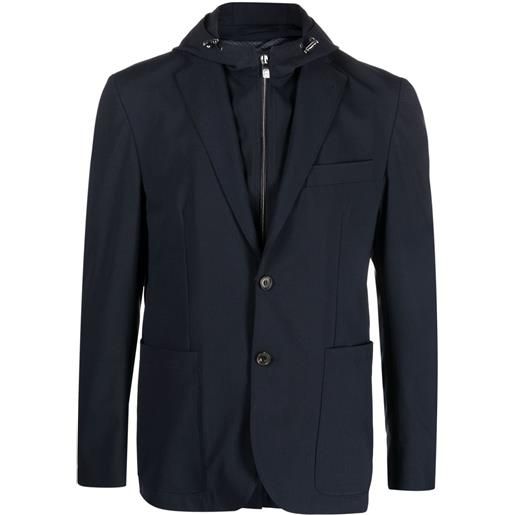 Corneliani blazer con design a strati - blu