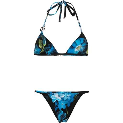 Dolce & Gabbana set bikini a fiori - nero