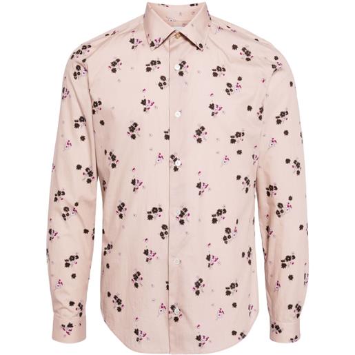 Paul Smith camicia con stampa narcissus in cotone biologico - rosa