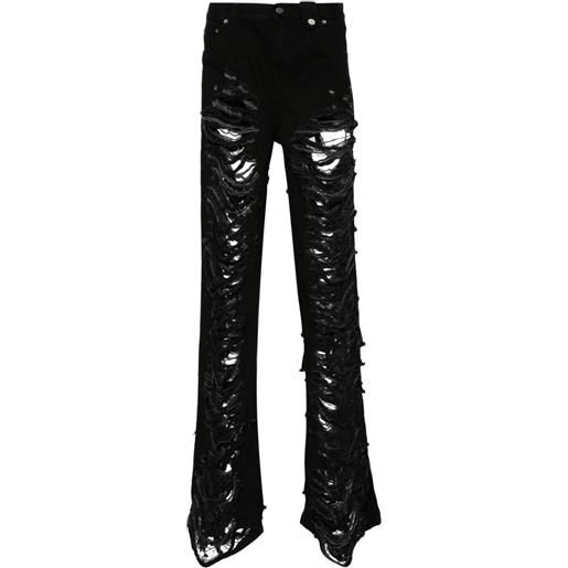 EGONlab. jeans svasati con effetto vissuto - nero